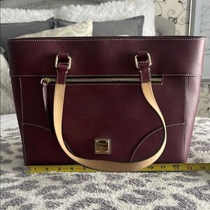 Dooney & Bourke Burgundy Leather Tote Bag